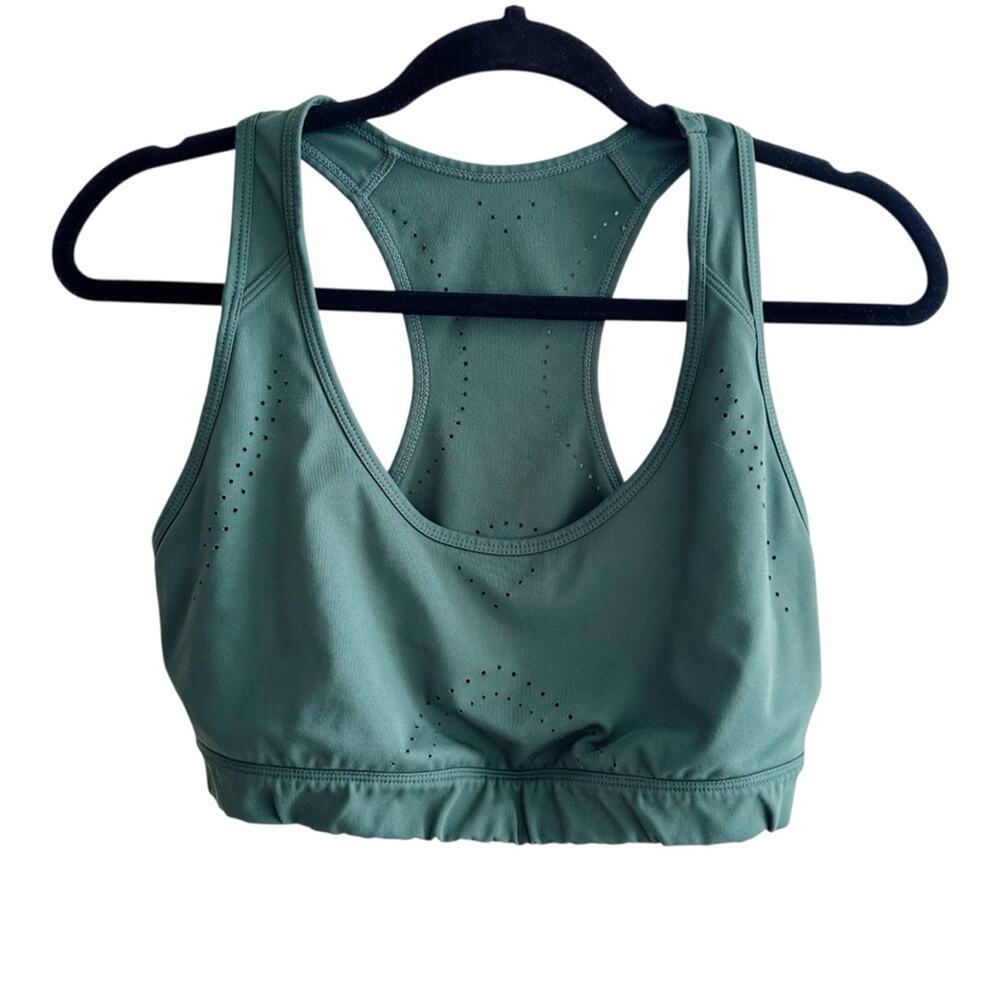 JoyLab Racerback Perforated Medium Impact Sports Bra Green Large